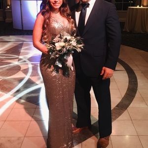 Gold sequin dress